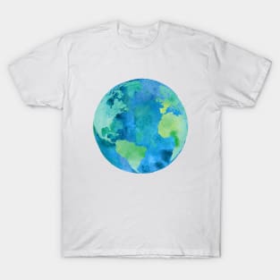 Planet Earth Watercolor T-Shirt